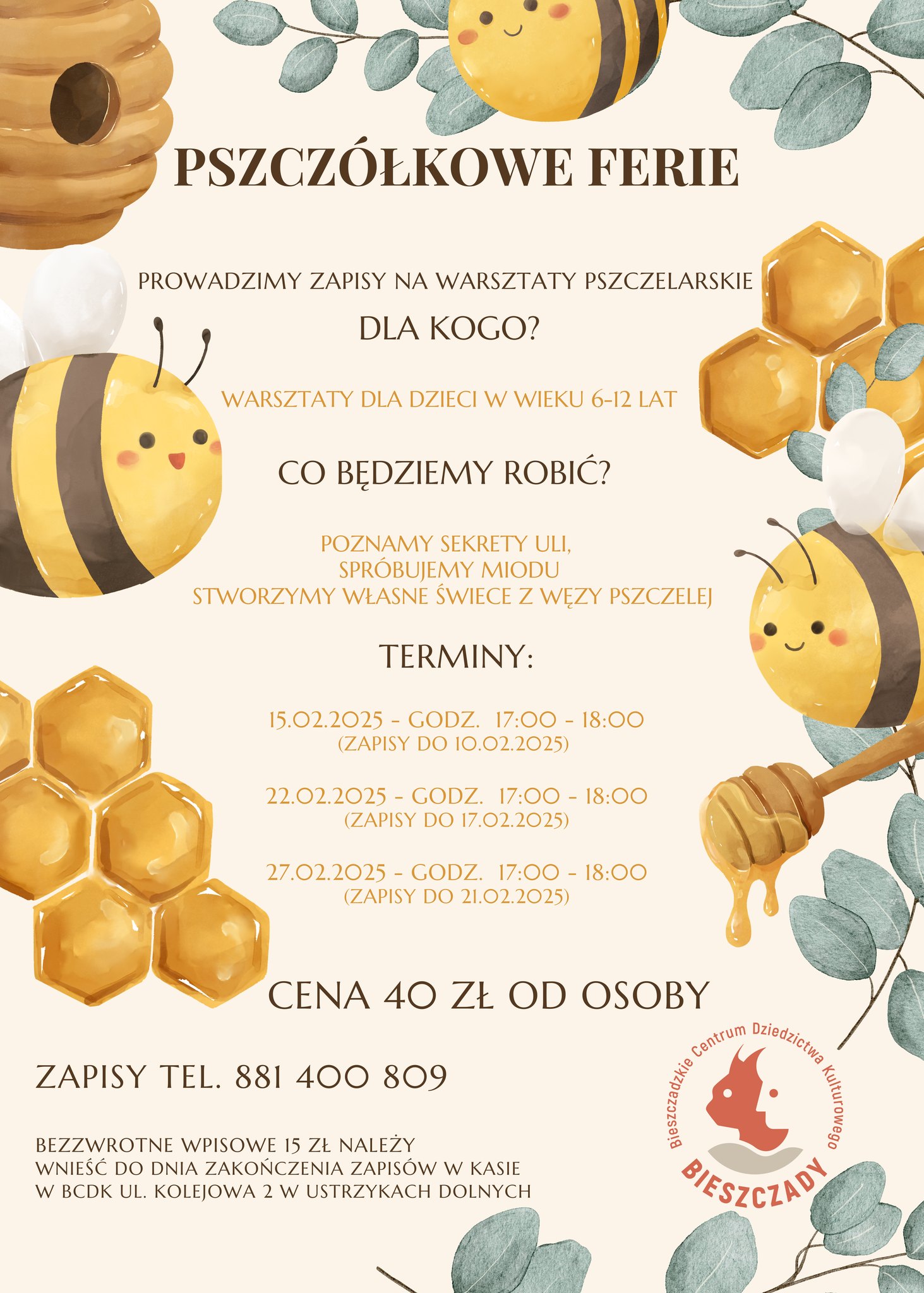 Warsztaty "Pszczółkowe Ferie"