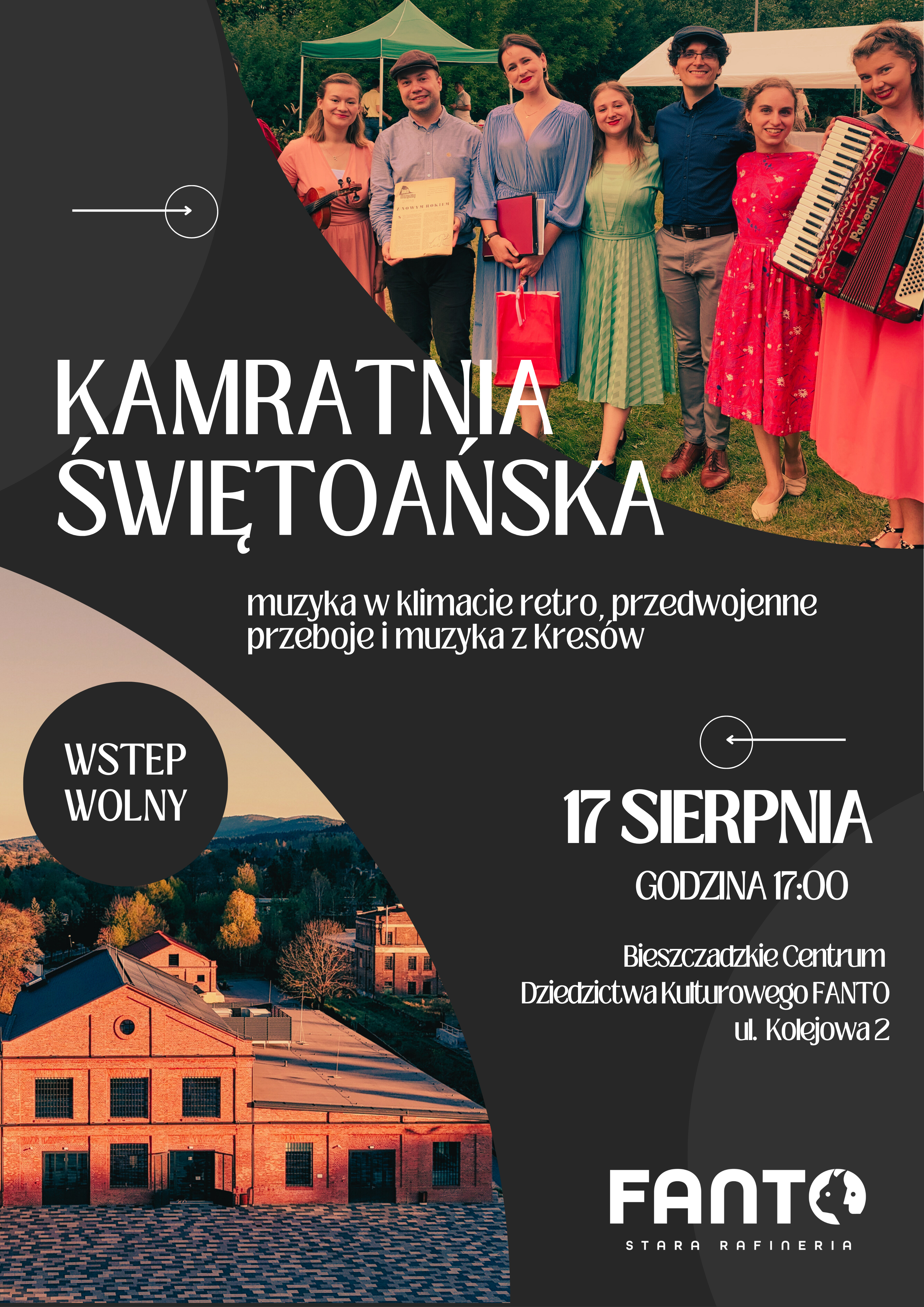 Kamratnia - koncert w klimacie retro, przedwojenne przeboje i muzykę z Kresów w wykonaniu zespołu Kamratnia Świętojańska